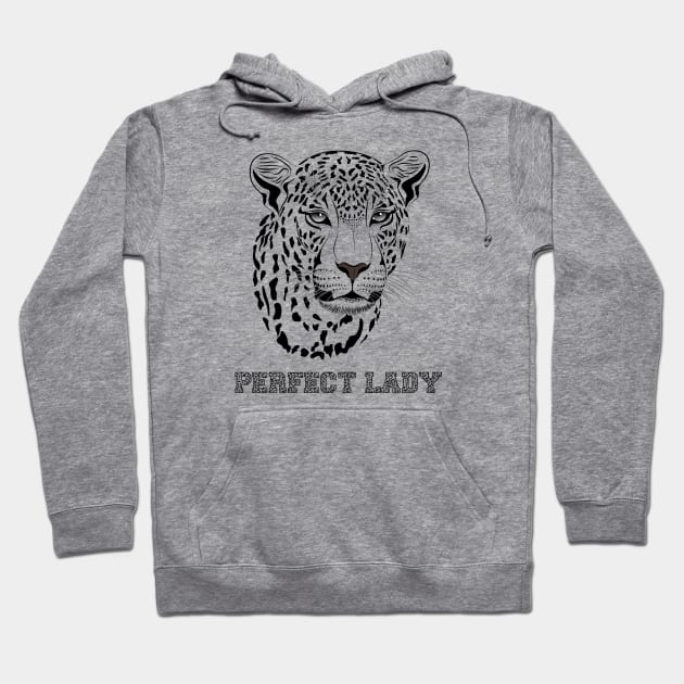 Funny T-Shirt Leopard Perfect Lady Hoodie by SparkStyleStore